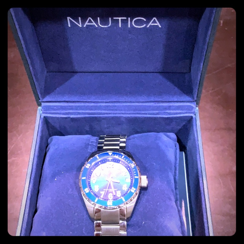 Nautica stainless steel bracelet watch - blue